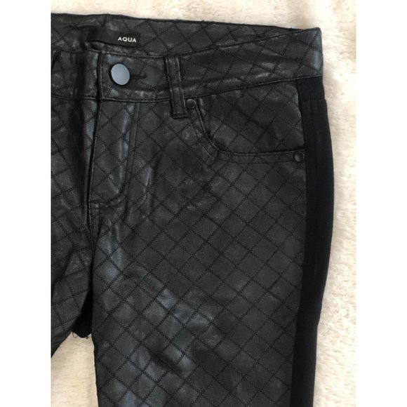 Aqua Black Quilted Faux Leather Pants  - Size 27 - Picture 4 of 10